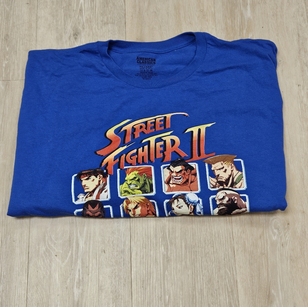 Street Fighter American Classics Blue T-shirt 100% Cotton Size 5XL - Picture 4 of 5
